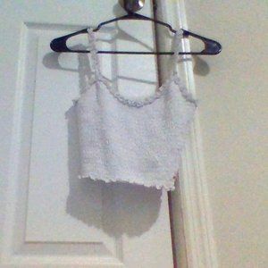 White Lettuce Hem Croptop/Tanktop